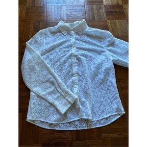 Talbots Size 16 White Swimsuit Cover Up Blouse